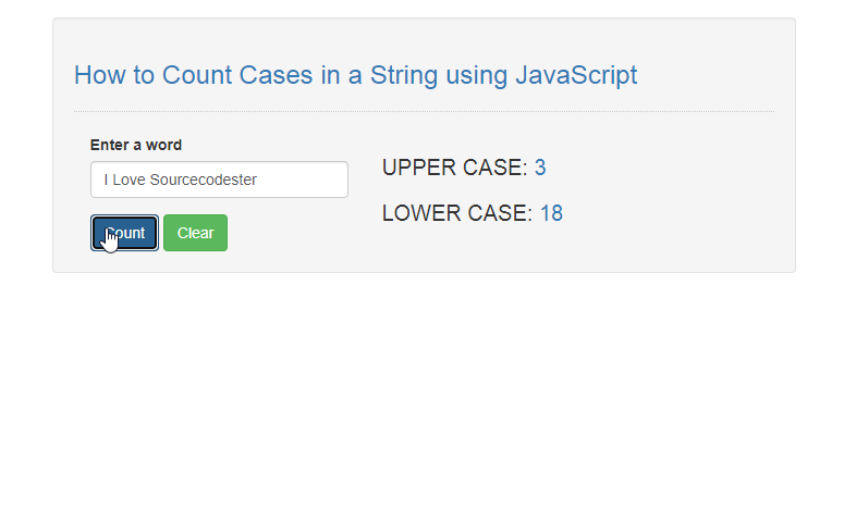 How To Count Cases In A String Using JavaScript | SourceCodester